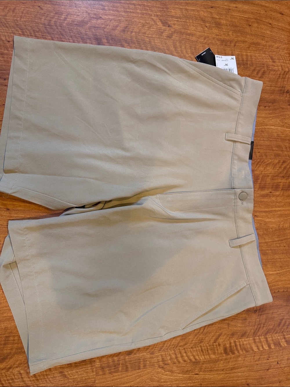 adidas Men's Tan Flat-Front Golf Shorts